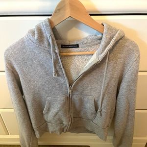 Cropped Brandy Meville Zip-up Hoodie